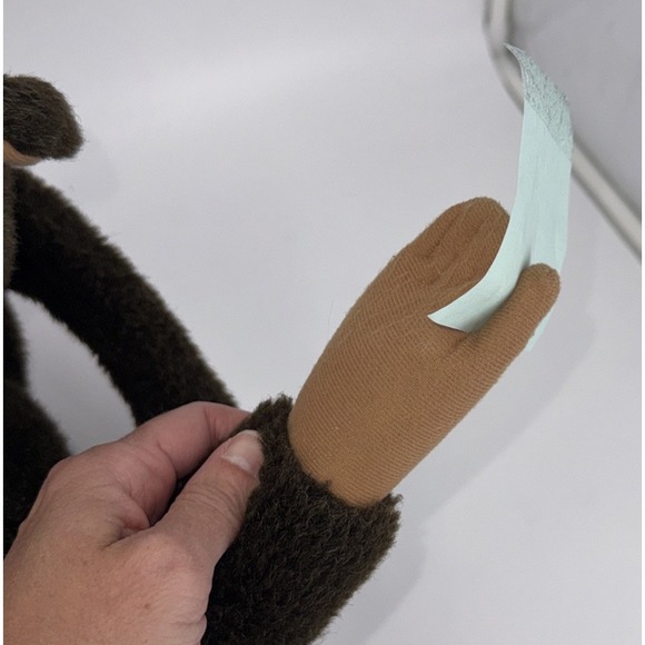 Vintage Child's Playmate Monkey Plush 15.5" Hand Puppet Squeaker 1984 Chimp - Picture 13 of 17